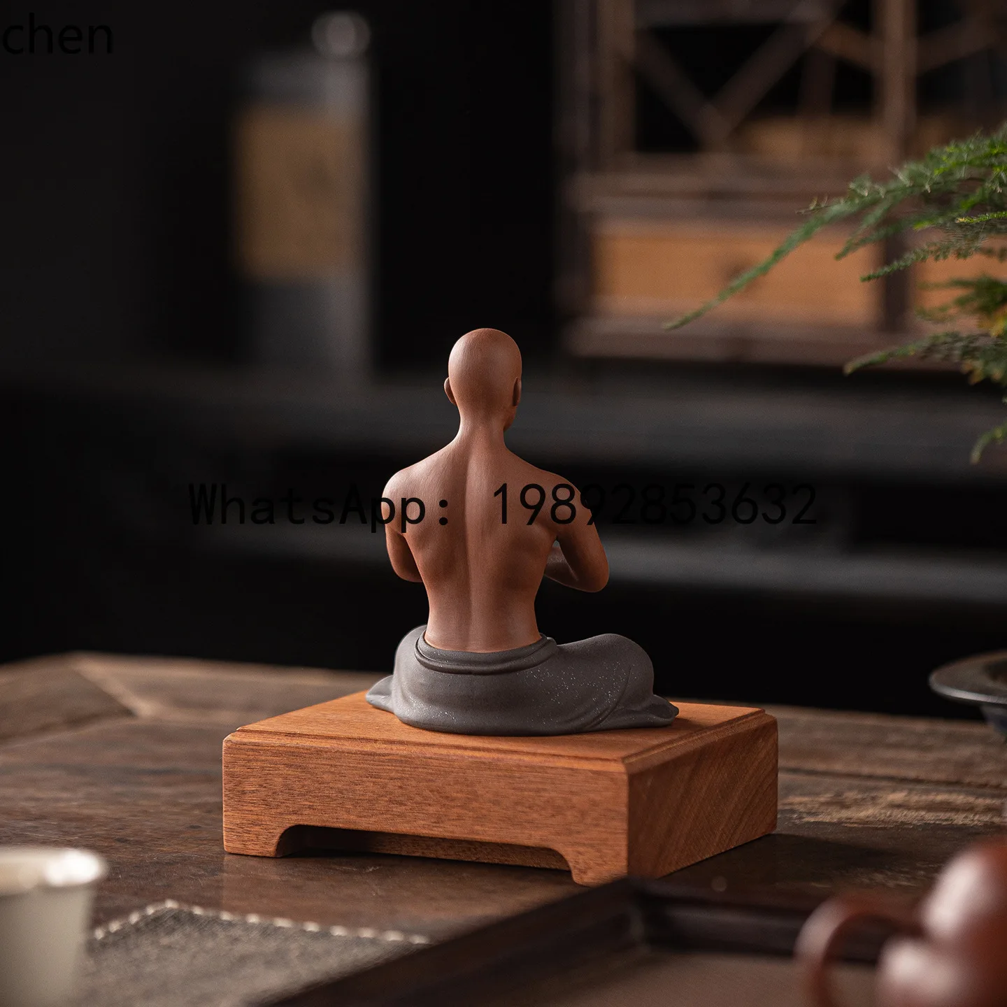 

X20 creative purple clay little monk tea pet ornament - chinese style zen character tea room decoration