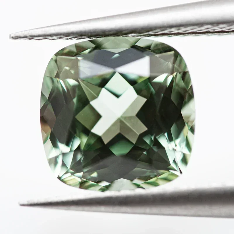 

Top Quality Lab Grown Sapphire Square Cushion Shape Green Color Gemstone for Charms Diy Jewelry Making Necklace Selectable AGL