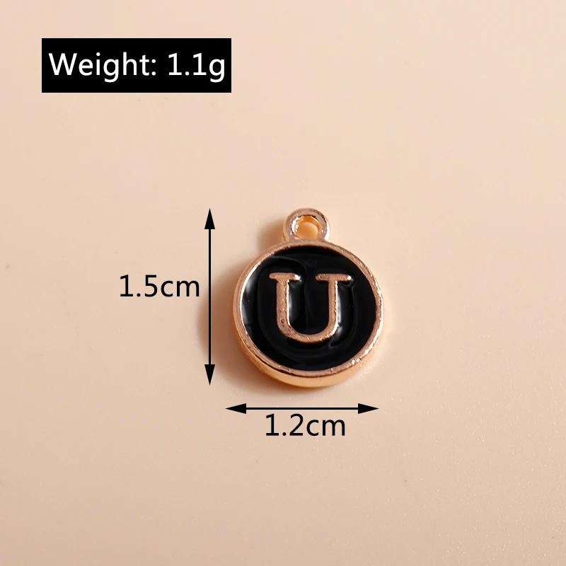10pcs Cute Mini Black Alphabet 26 Letters Charms for DIY Name Jewelry Earrings Bracelet Necklace Pendants Happy Birthday Gifts