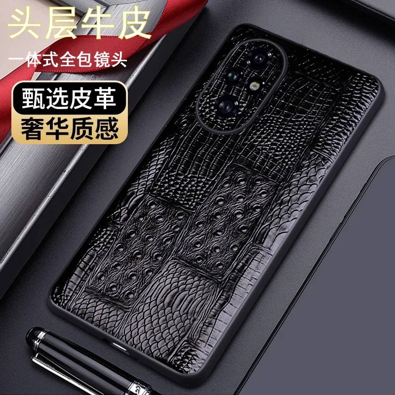 Wobiloo Luxury Genuine Leather Phone Cases For Honor 200 100 90 70 Honor200 Honor100 Pro Shockproof Back Cover Fundas Case