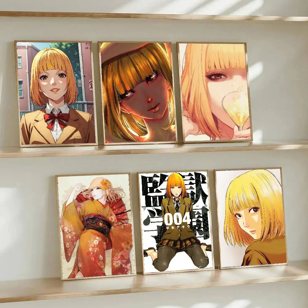 Midorikawa Hana Anime P-Prison School Posters Living Room Bar Cafe Quality Canvas Vintage Style Comics Painting Art Home Wall