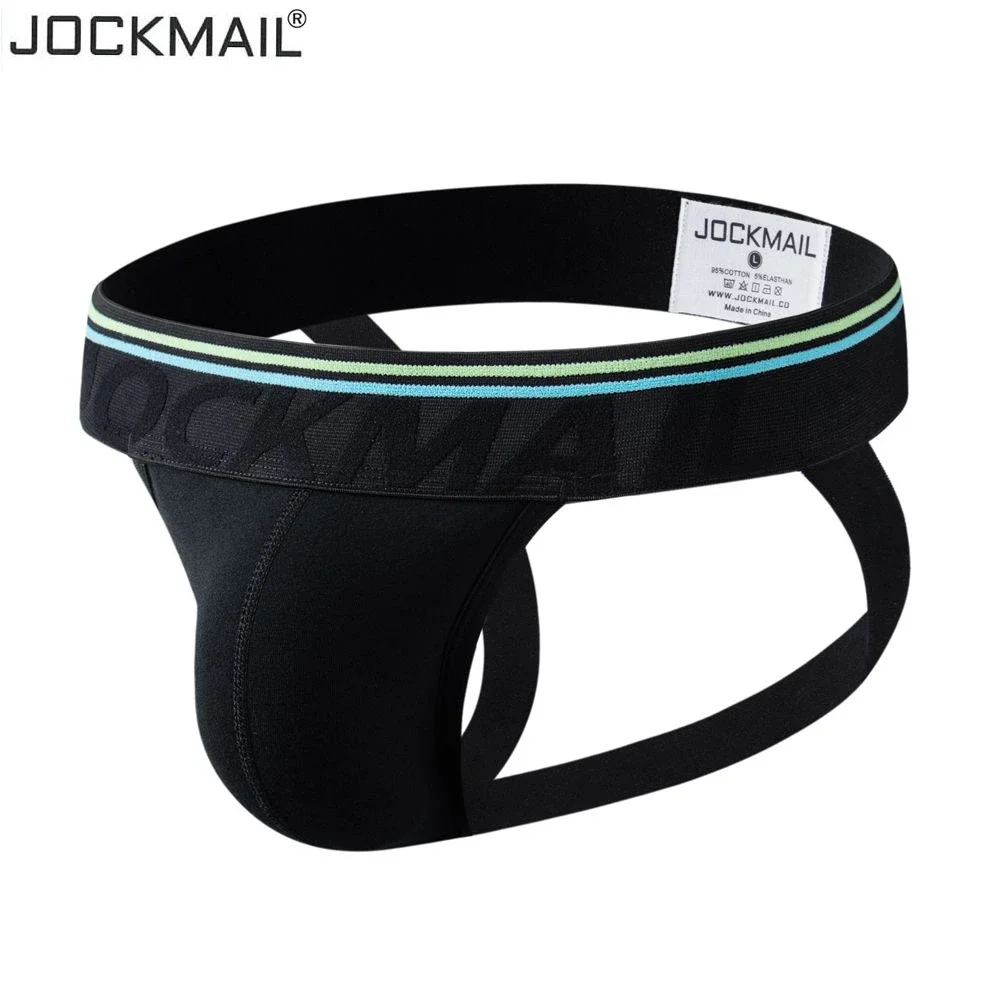 JOCKMAIL Jockstrap Men Underwear Sexy Mens String Bikini Briefs Cuecas Calzoncillos Hombre Slip Cotton Gay Mens Panties White