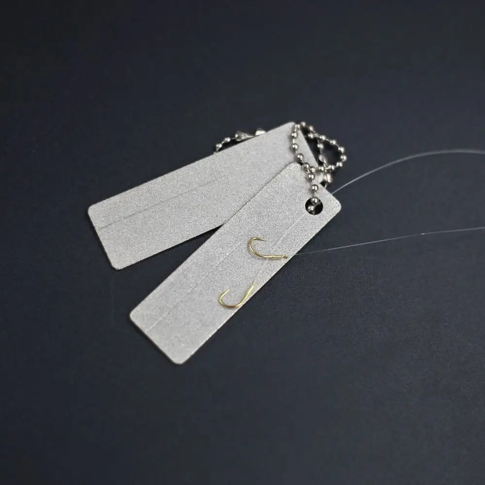 Mini Keychain Diamond Sharpener Pocket Tools Anti-skid Fishing Hook Sharpener Diamond Stone Diamond Fishhook File