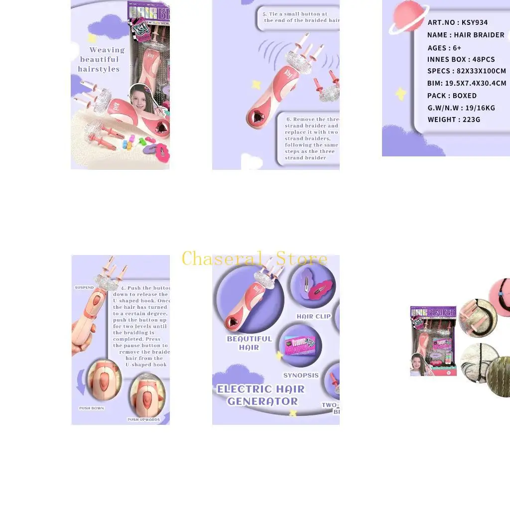 E7CE Electric Hair Braiding Kits Hair Styling Machine Popular Hairstyle Making Tool for Women Girl Quick Twist Hair Braider