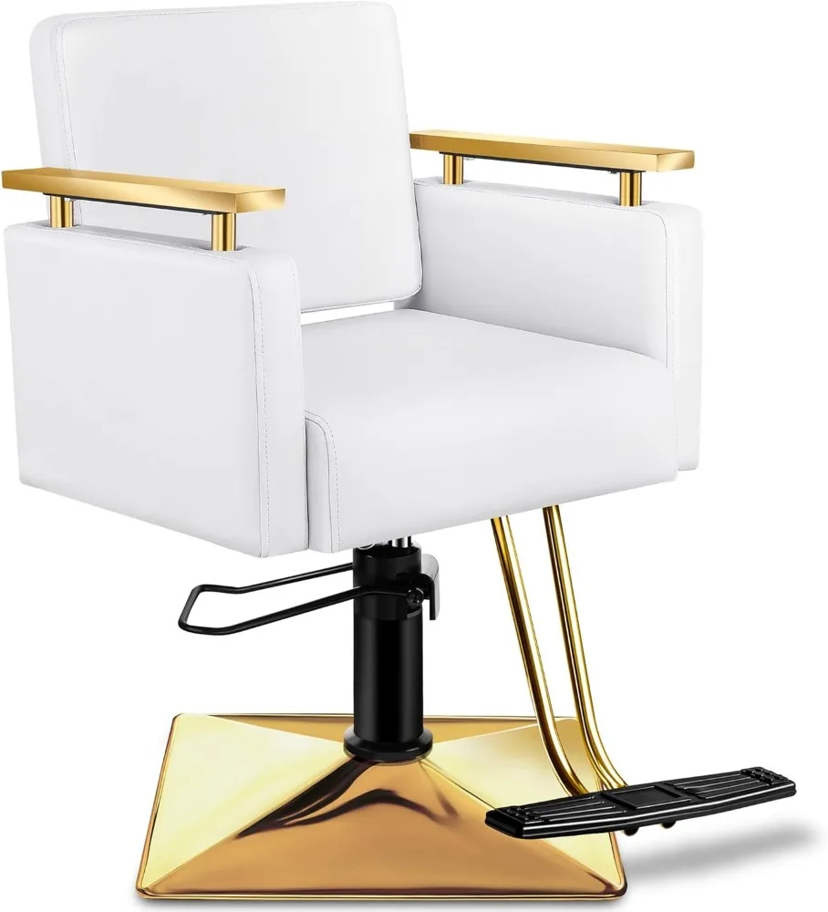 

Salon Chair, Barber Chair with Stainless Steel Armrest, Salon Styling Chairs for Hair Stylist, Hydraulic Salon Chair