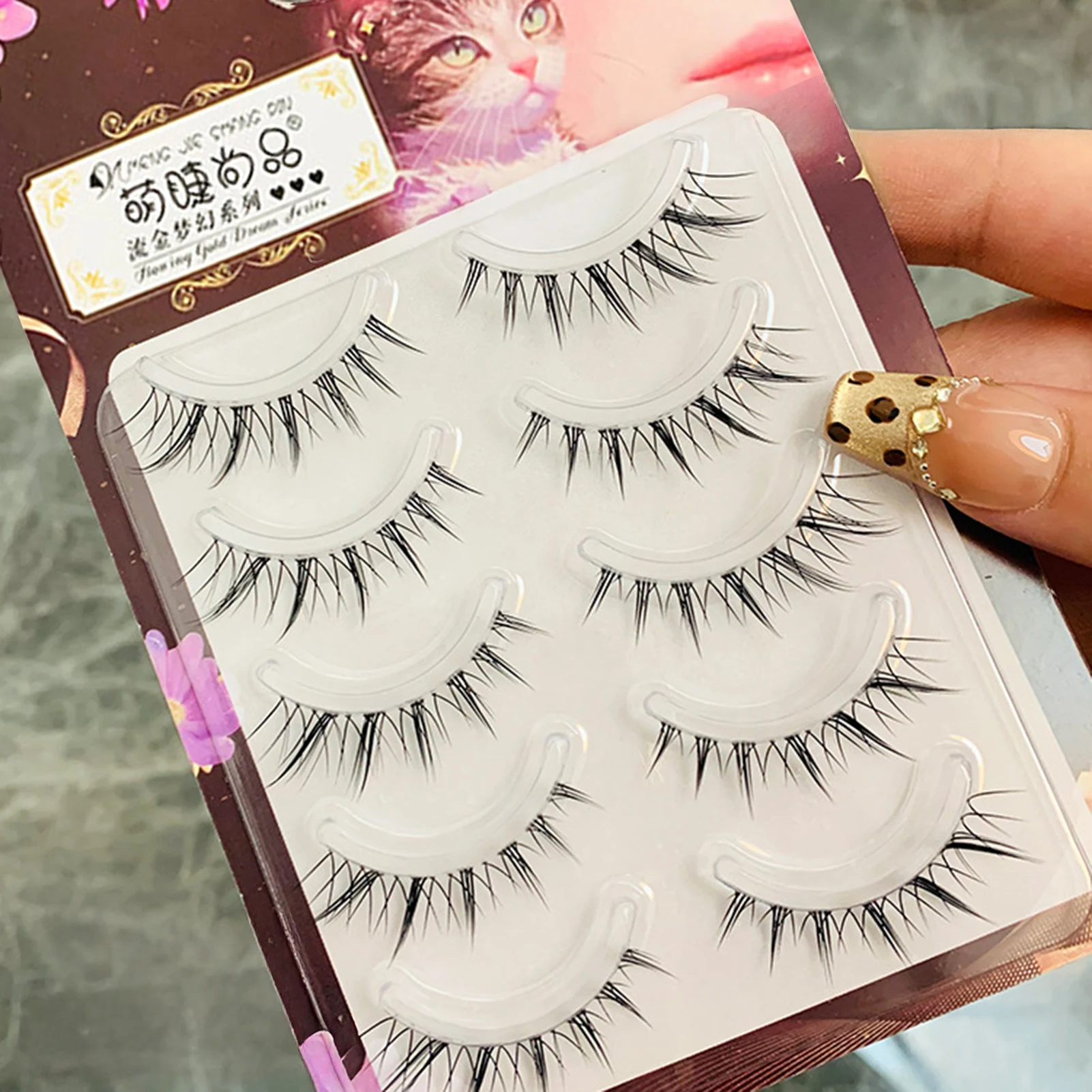 Falsche Wimpern im Fuchsstil, volle Streifen, C, lockig, 9–13 mm, gemischte Länge, natürliche schwarze Faser, gekräuselt, gefälschte Wimpern für Damen, tägliche Wimpern