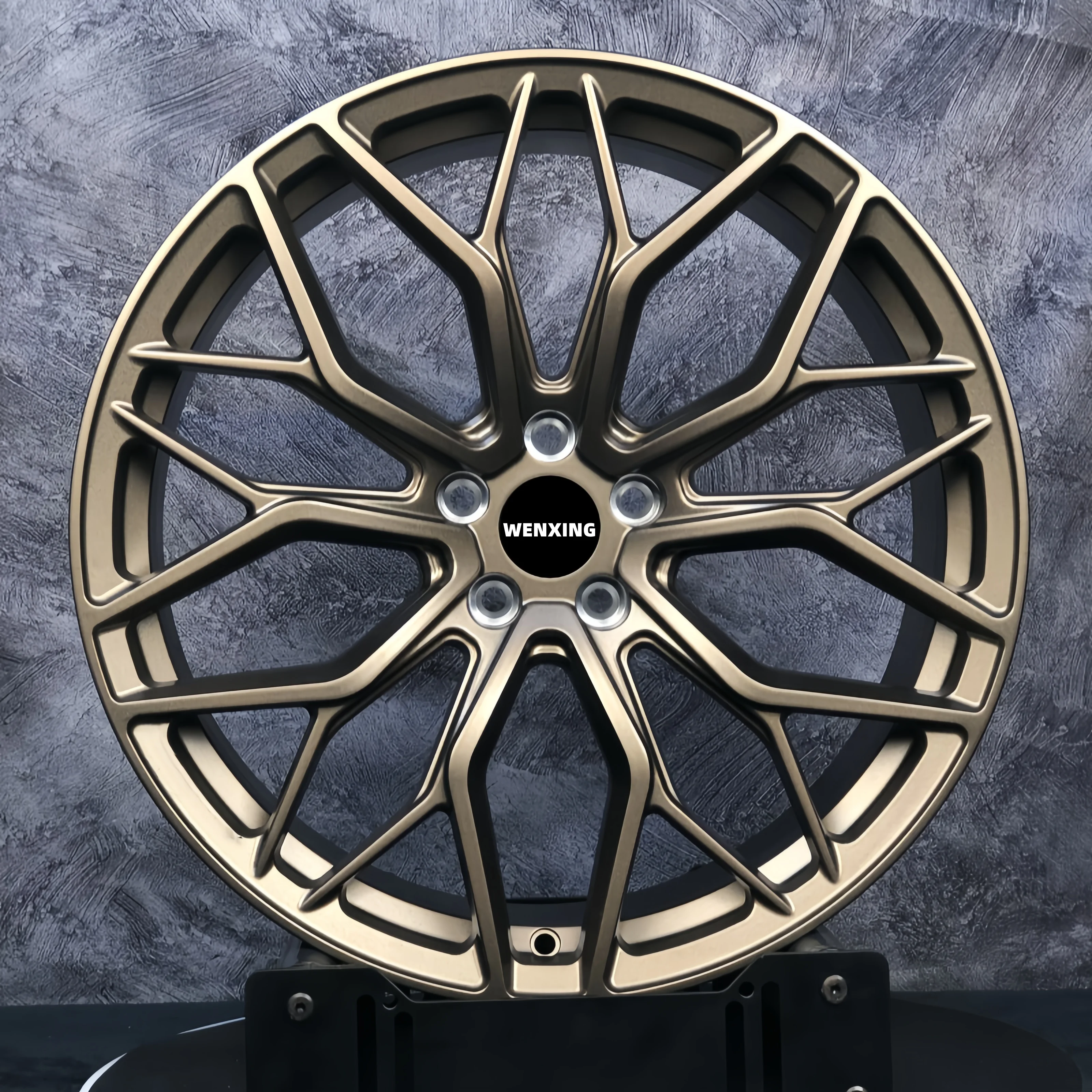 Custom Bronze Five Spoke One-Piece Forged Alloy Wheels 5x114.3 5x120 18-21 Inch Premium Passenger Car Rims