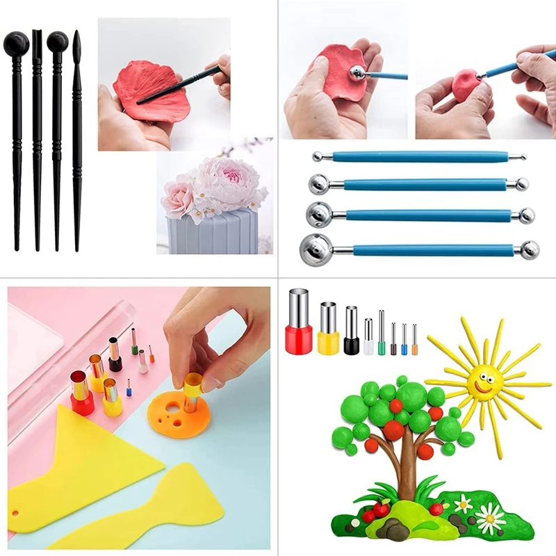 58Pcs Polymer Clay Tools Modelling Tool Set Sculpting Tool Kit For DIY Clay Ceramic Crafts For Crafts Sculpture