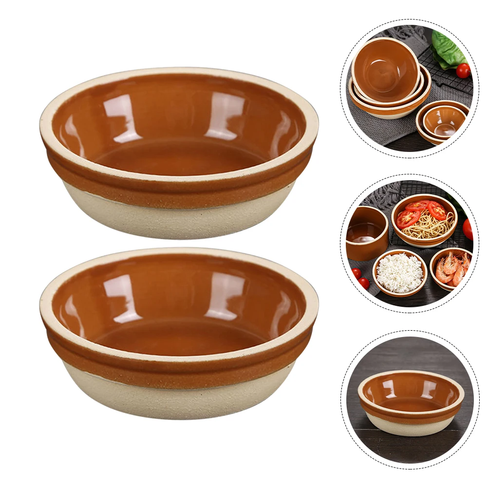 

2Pcs Steaming Bowls Ceramic Stew Pot Kitchen Supply Exquisite Soup Bowl Practical Gift Ceramic Bowls Soup Bowl