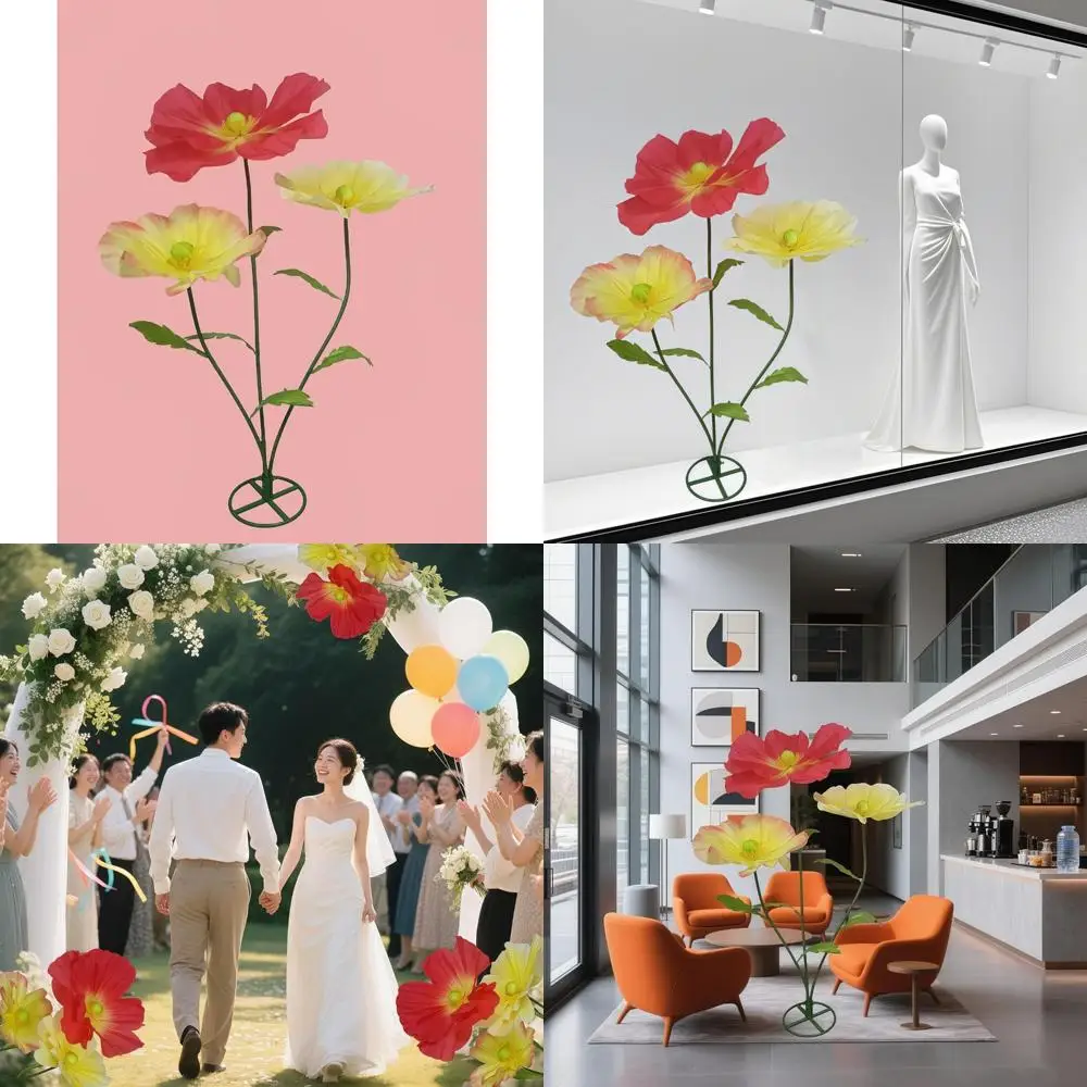 

Гигантский шелковый искусственный цветок длиной 5,6 футов с подставкой — большие декоративные цветы для дома и мероприятий