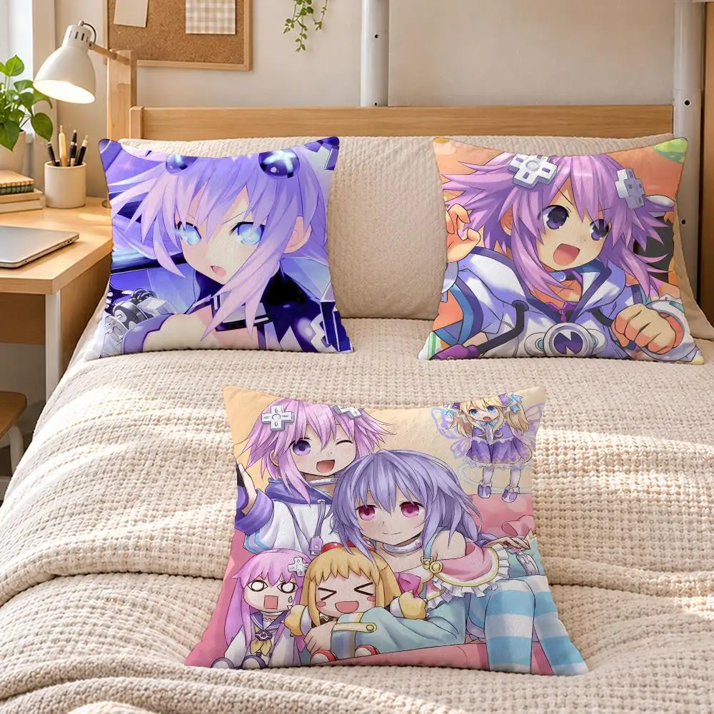 Game Adventure H-Hyperdimension Neptunia Cushion Cover Soft Short Plush  throw pillow Sofa Bedroom Den Car Dorm Decor Gifts