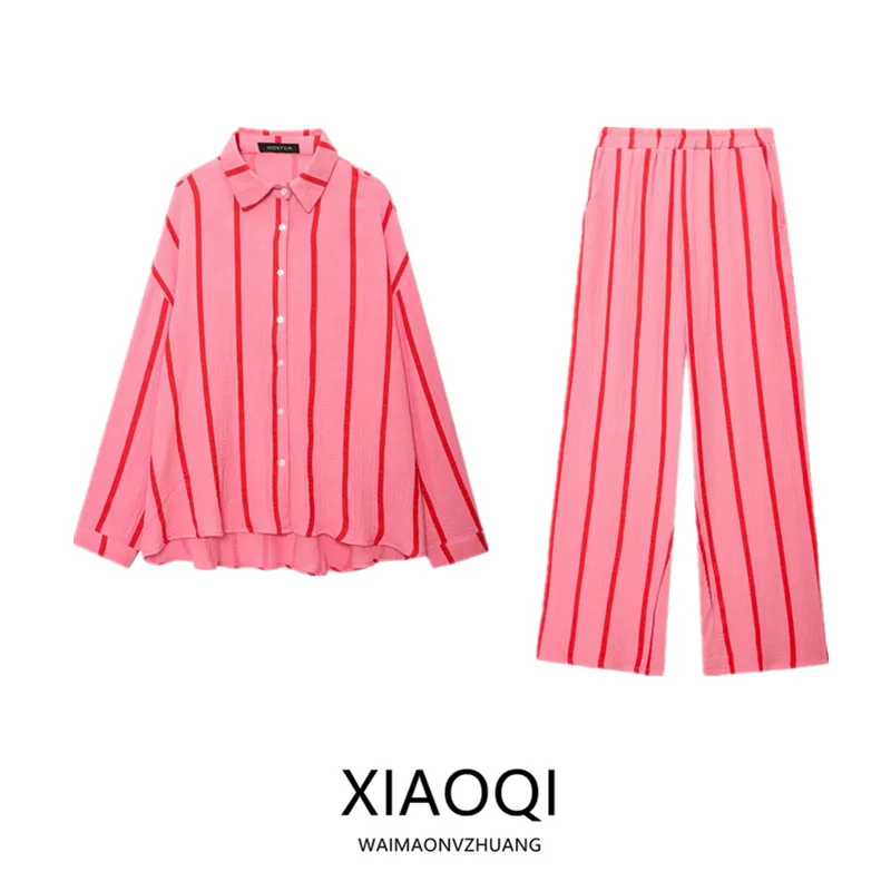 Verano 2025, csa informal de aodón con burbujas para mujer, plones de cintura alta, conjunto de ropa de trabajo a la...