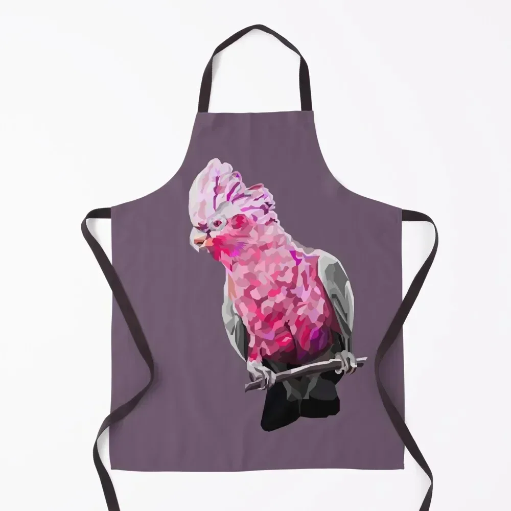 

Australian Galah Geometric Art Low Poly Apron Kitchen Accessories 2022 Woman Work Ladies chef costume Apron
