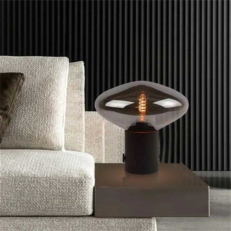 TYLA Nordic Contemporary Table Lamp Simple Black Glass Desk Light LED Home Decor Bedside Parlor
