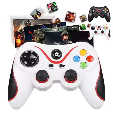 V8 2.4G Wireless Game Controller Wireless Joystick Gamepad Dual Vibration PC Gamepad for Android/iOS/PC/PS3/Switch/Mobile Phone