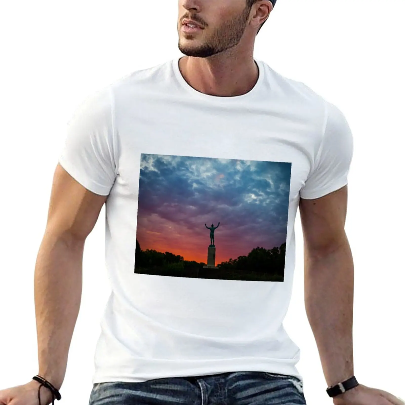 Sunsinger ao Nascer do Sol por Blue In Green Photography em Monticello, Illinois. Camiseta Masculina
