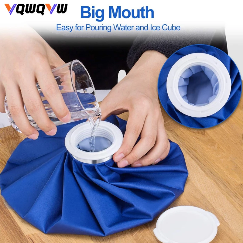 1Pcs Pure Blue Cloth Ice Bag, Ice Compress Bag,Therapy Bag, Sports Sprain Cooling Bag,Water Injection Ice Block,Hot and Cold Bag