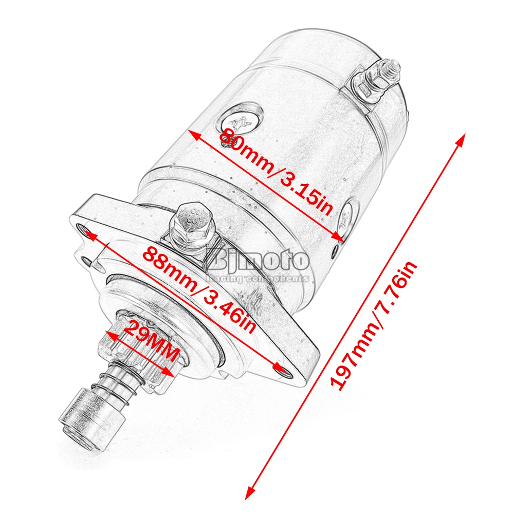 Anlasser für Suzuki 9.9PS DT9.9 15PS DT14 16PS DT16 20PS DT20 25PS DT25 28PS DT28 50PS DT50 für Yamaha 55PS C55 CV55 – Detail 2
