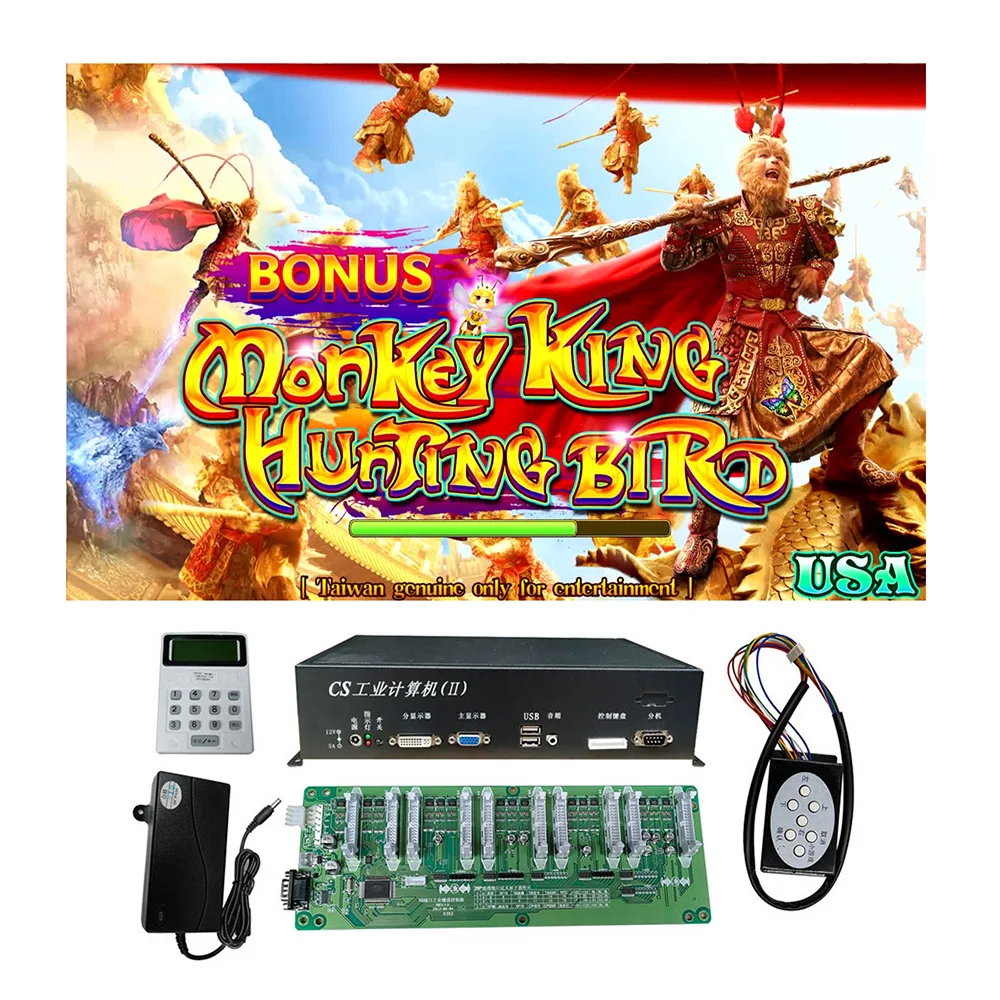 

USA Popular 4/6/8/10 Players Monkey King Hunting Bird Fish Hunter Arcade Shooting Game Machine Host Accessories