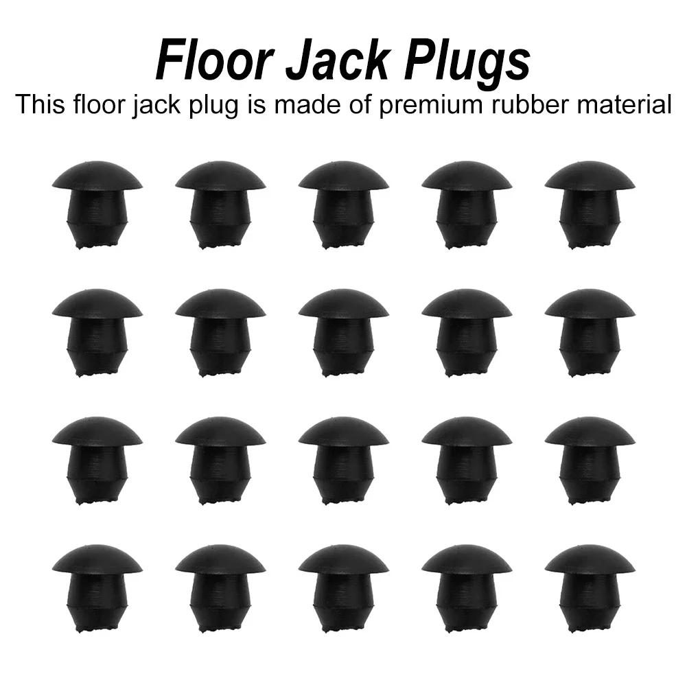 20Pcs Black Floor Jack Plugs Floor Jack Oil Filler Plugs Rubber Hydraulic Filler Bung Car Repair Tool Repair Horizontal Plug