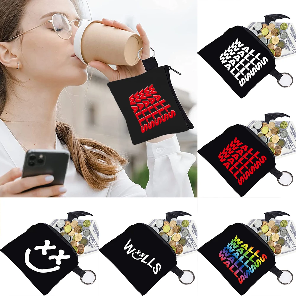 Women's Bag Coin Purse Bag Louis Tomlinson Walls One Direction Pattern Key Storage Bag Zipper Coin Wallet Key Holder Small Money