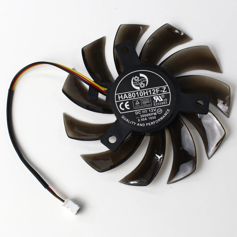 HA8010H12F-Z グラフィックスカード冷却ファン 3Pin ファン MSI GTX1650 1650S 75 ミリメートルグラフィックスカード冷却ファン
