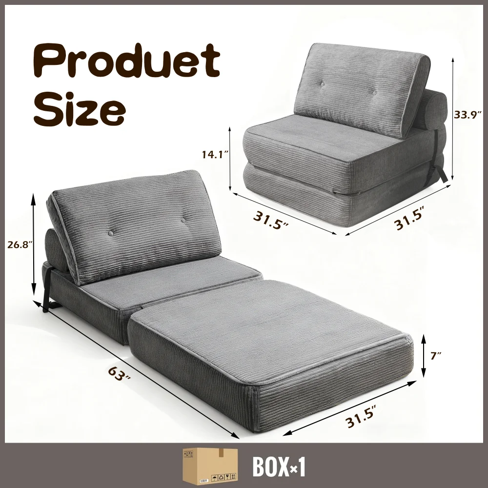 سرير أريكة ضغط مفرغ مقاس 63 بوصة، مرتبة نوم قابلة للطي لغرفة المعيشة والمكتب المنزلي وسرير الضيوف والشقة