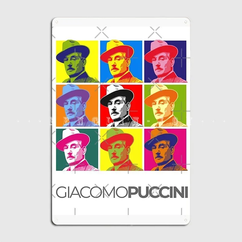 ملصق صورة فن البوب من Giacomo Puccini، ملصق معدني للنادي المنزلي، لوحات كلاسيكية، ملصقات تسجيل القصدير