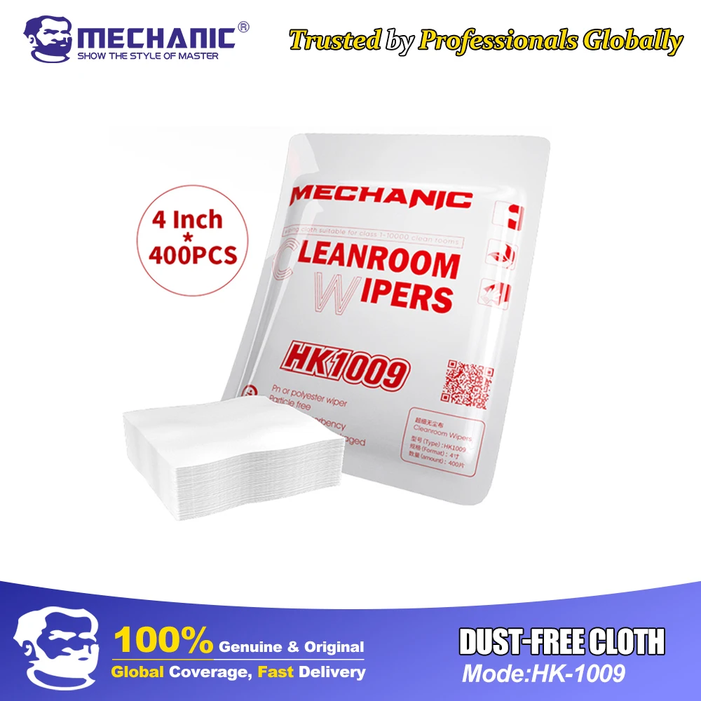 

MECHANIC HK1009 Anti-static Dust-Free Cloth Cleanroom Wiper, Ultra Fine, High Absorbency for Phone Screen, Camera Lens, Glasses