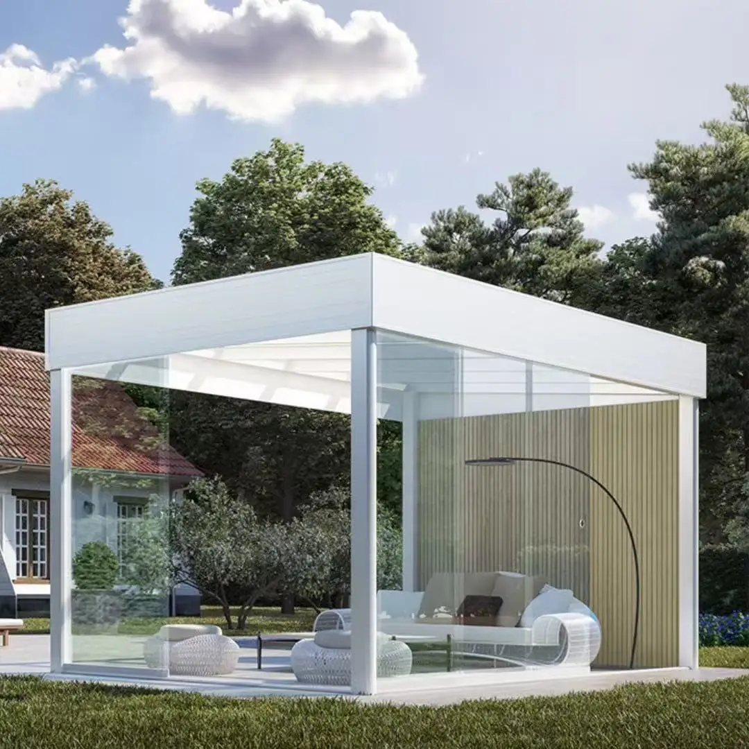 Deposit only Garden Gazebos Bioclimatic Motorized Various Size Aluminum Pergola Outdoor Gazebo Aluminum Awnings