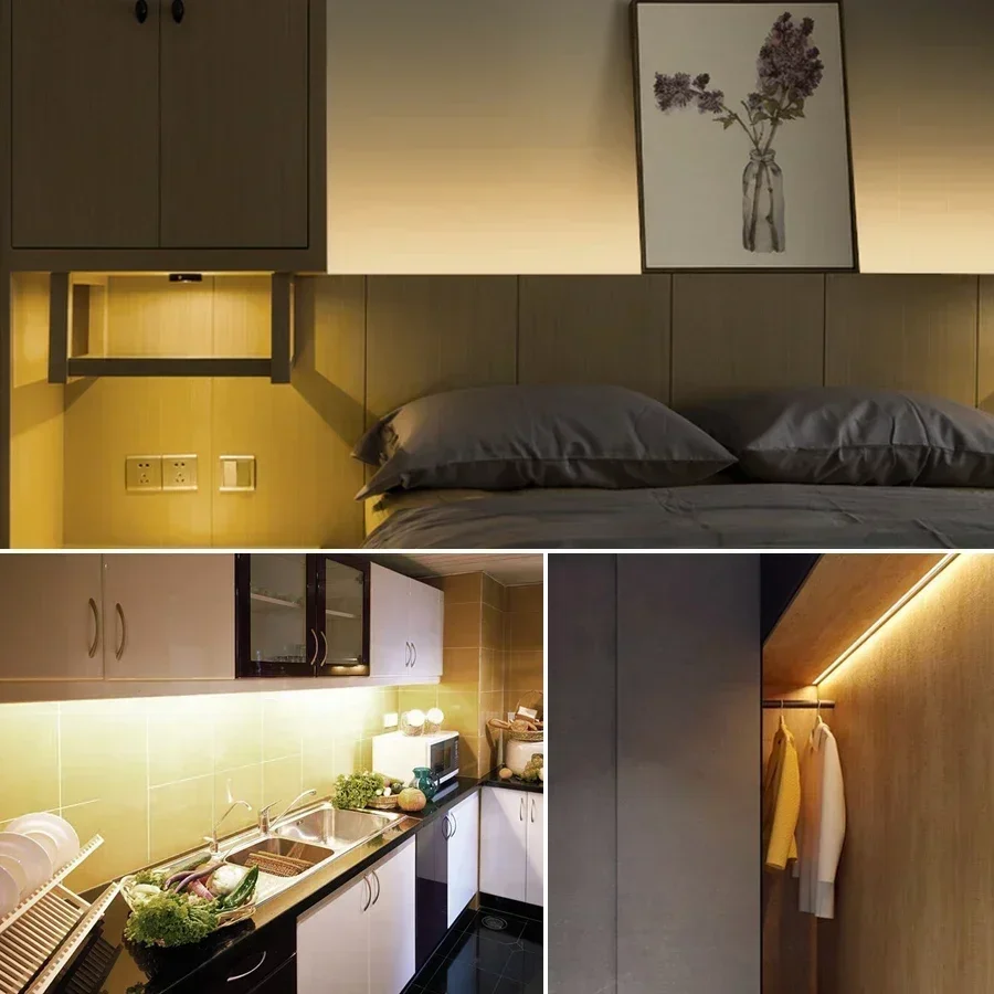 Hand Sweep Sensor LED Cabinet Wardrobe Backlight Light Strip 1M 2M 3M 5M 10M DC5V USB LED Strip Lights TV Kitchen Decor Lighting