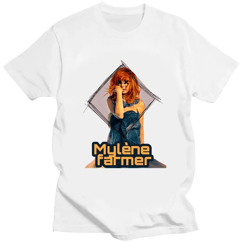 French Singer Actress Mylene Farmer Modal Print T Shirt Novelty Street Fashion Shirt Unisex Summer Hipster Aesthetic Streetwear