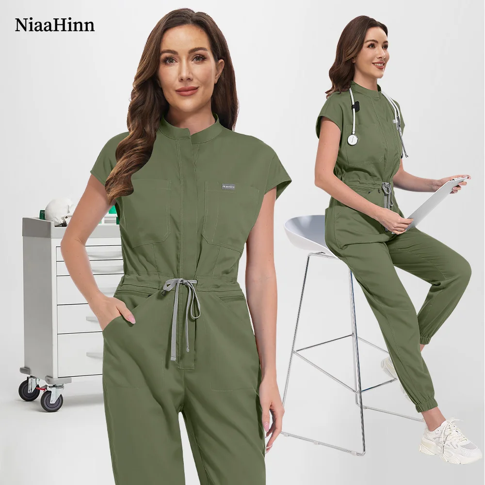 Niaahinn Hospital Nurse Doctor Surgical Gowns High Quality Scrub Jumpsuit Multicolour Medical Nursing Scrubs Beauty SPA Uniforms