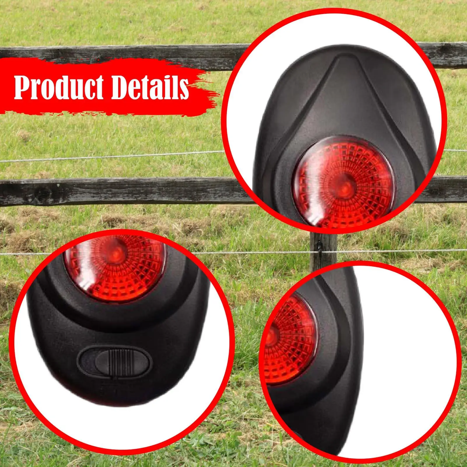 Suprimentos de alerta de cerca elétrica compacto, fácil de usar, localizador de falhas conveniente, luz de advertência multiuso, alerta de tensão de cerca