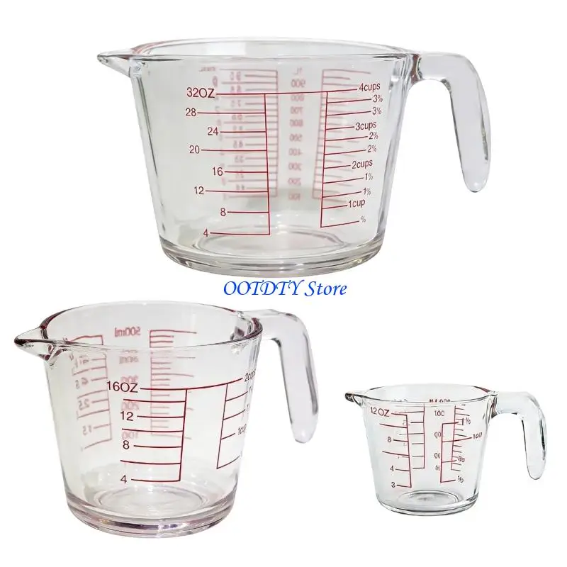 367A Heat Resistant Tempered Glass Measuring Cups for High Temperatures Cooking Baking