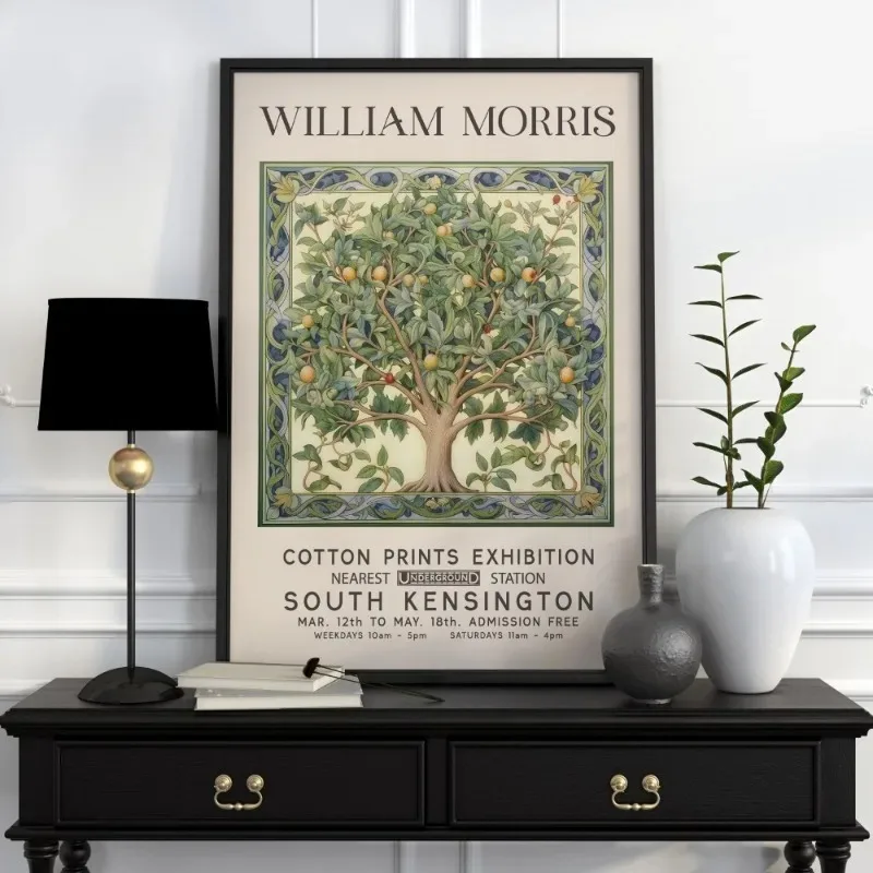 William Morris Artwork Poster Museum Exhibition Series Vintage Leaf Flower Animal Canvas Painting for Wall Art Room Home Decor