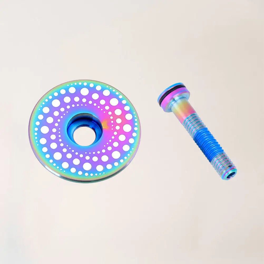 

1Set Premium Titanium Alloy Headset Cap Set Bowl Cover for Road Mountain Fixed Gear Bikes Strong Pressure Resistance Smooth