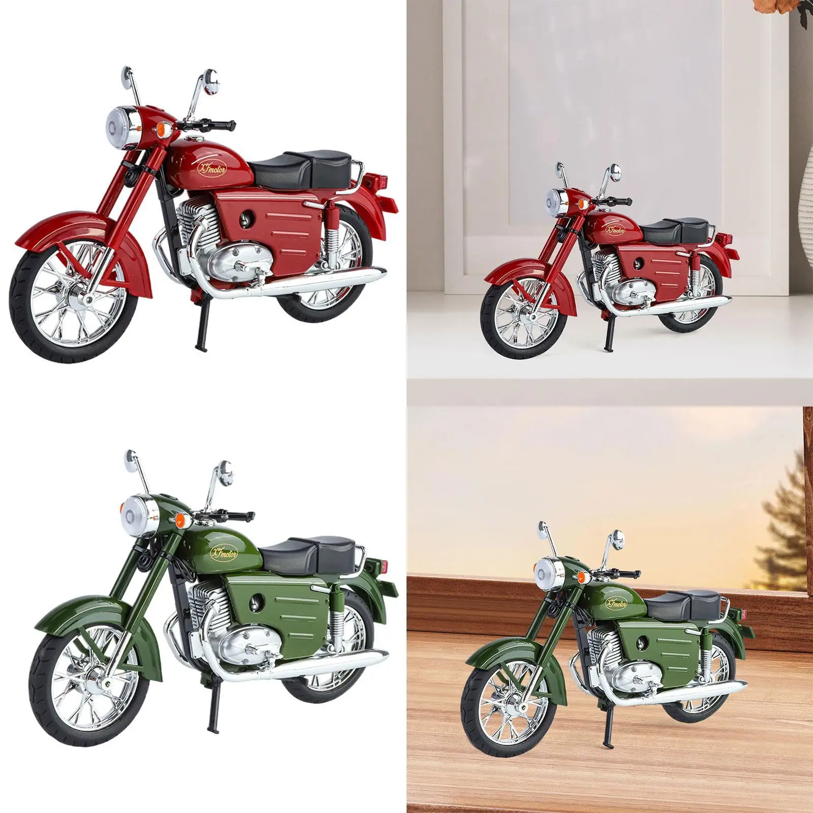 1:10 skala grafika wystrój Vintage symulacja Model motocykla figurka motocykla ozdoba na biurko dla dorosłych syn chłopcy tata Hotel