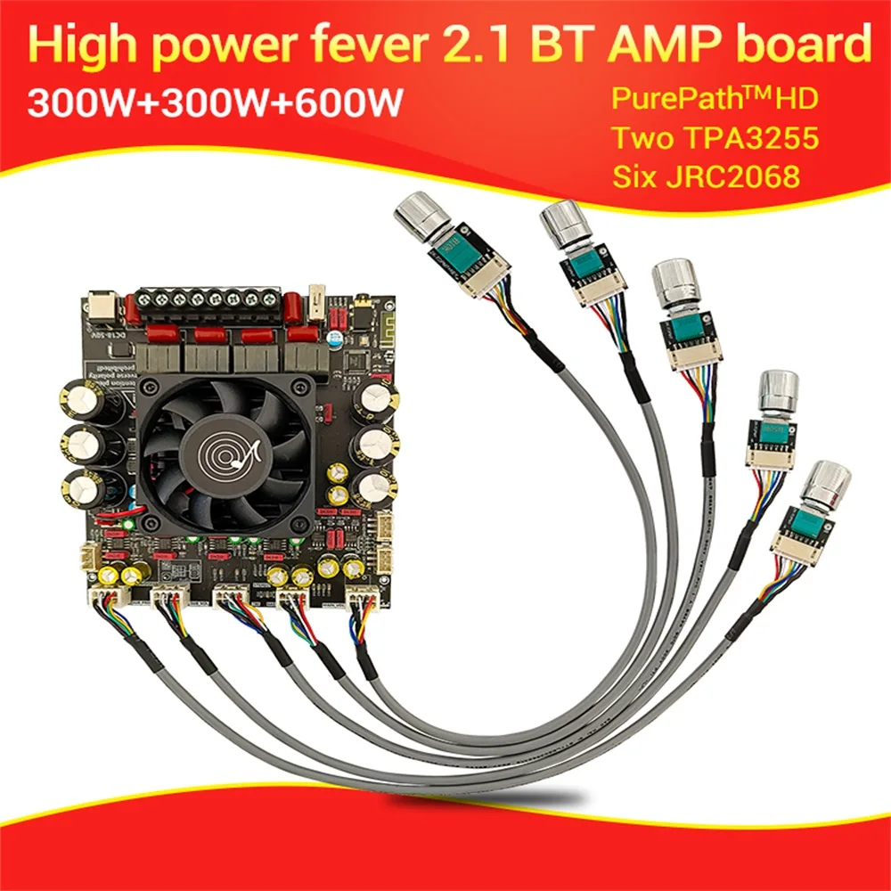 ZK-TB21 TPA3116D2 Bluetooth 5.0 Subwoofer Amplifier Board 50WX2+100W 2.1 Channel Power Audio Stereo Amplifier Board Bass AMP