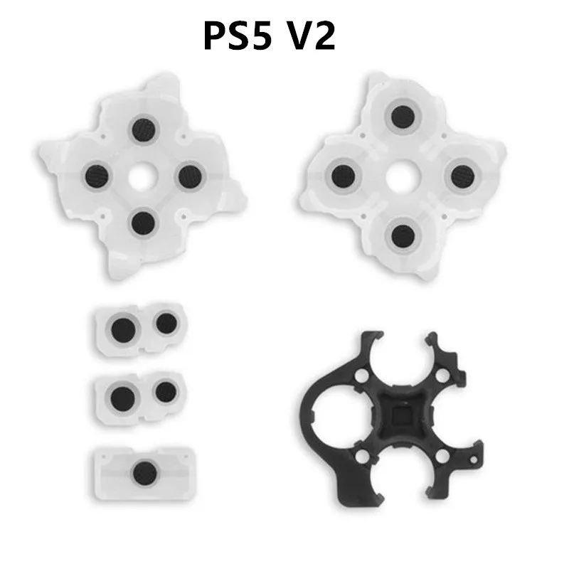 2 juegos de almohadillas conductoras de botón de goma de silicona para PS5 Playstation 5 controlador BDM-010 V1 BDM-020 V2 BDM-030 V3 reemplazo