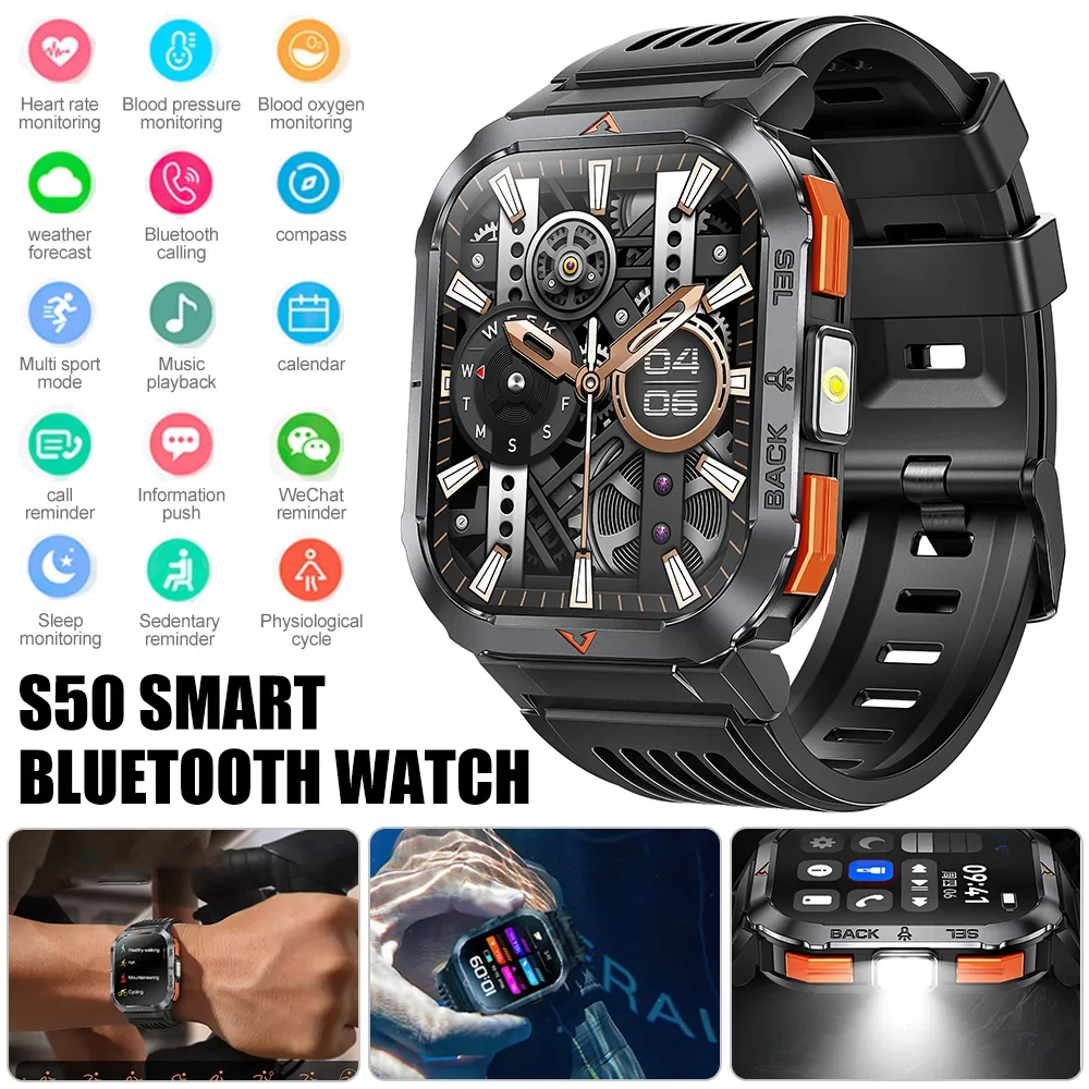 Outdoor Sport Smart Watch Multi-Function Bluetooth Call Smartwatch 2.02Inch Screen 400mAh Battery Health Fitness Tracker Watch