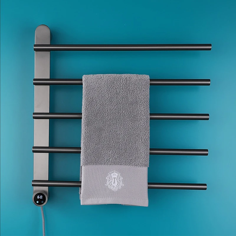 OXG toallero eléctrico soporte de toalla calefactor adecuado para baño toallero calefactable temporizador incorporado calentadores de toallas calentados