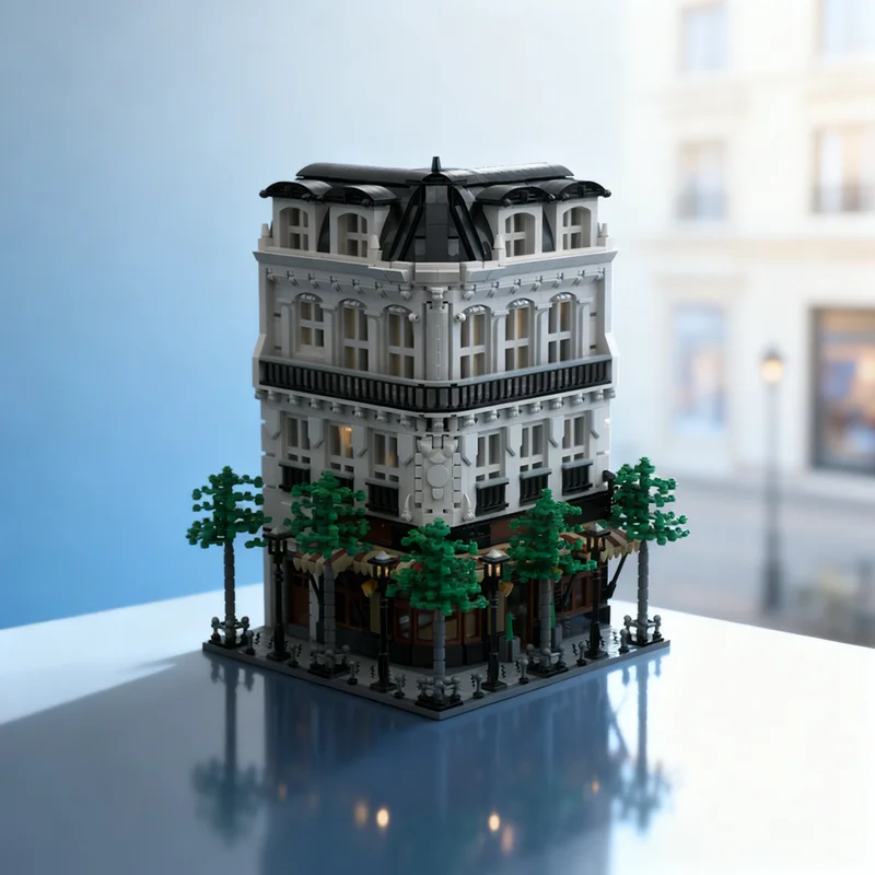 

4204 детали MOC Paris Boulangerie: Модульная модель городской улицы, строительные блоки, креативный подарок для самостоятельной сборки, декор для демонстрации, премиум-класс для взрослых