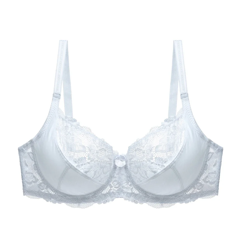 Sujetador De encaje Sexy para Mujer, Bralette De talla grande B C D E, De algodón puro Bralette ultrafino, Ropa interior 95E, 2023