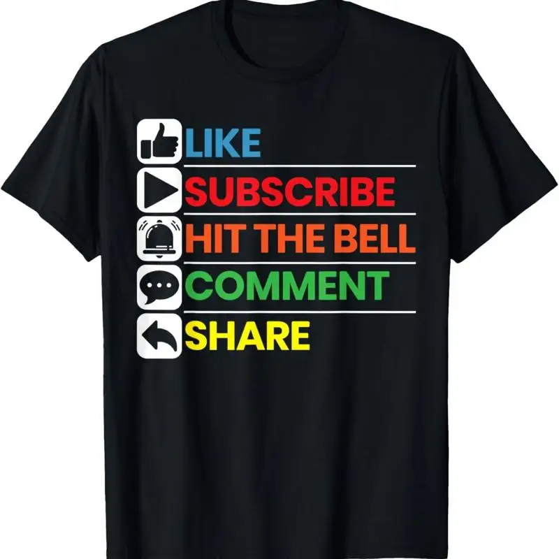 Like Subscribe Hit The Bell Comment Share Livestreaming T Shirt