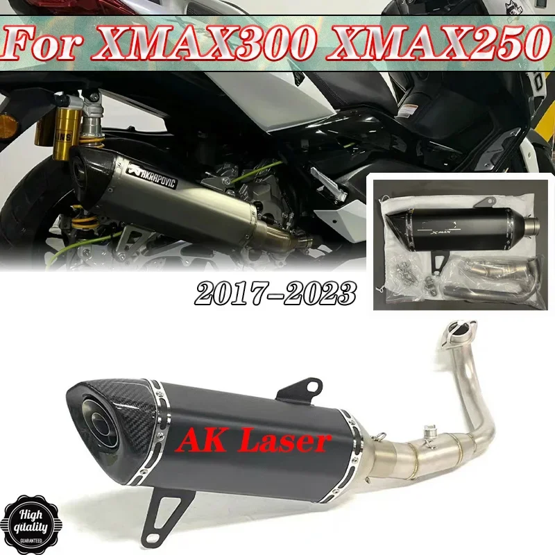 For XMAX300 250 XMAX 300 X MAX250 Motorcycle Exhaust Escape Moto Muffler Slip on 2017-2024 Motorcross Front Pipe akrapovic