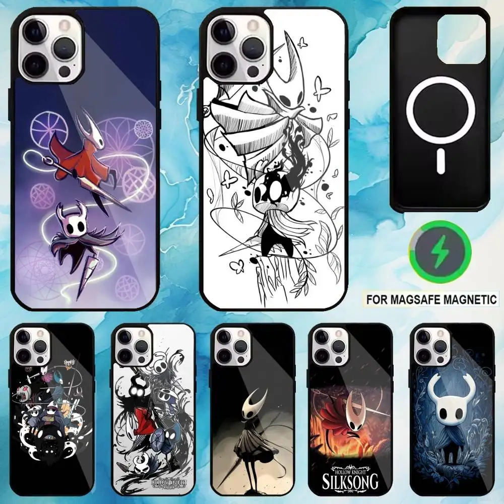 

H-Hollow K-Knight Silksong Phone Case For iPhone17,16,15,14,13,12,11 Plus,Pro Max Magnetic Magsafe Wireless Charging