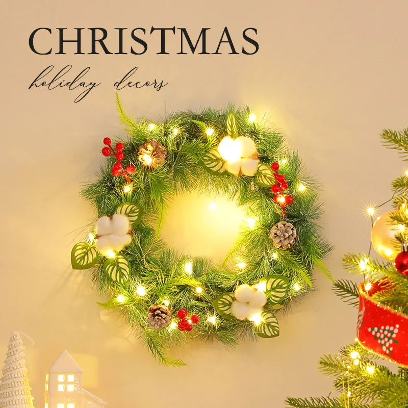 

Christmas Wreaths Door Decoration Artificial Home Window Wall Background Door Hanging Ornament Room Decorated Christmas Gifts