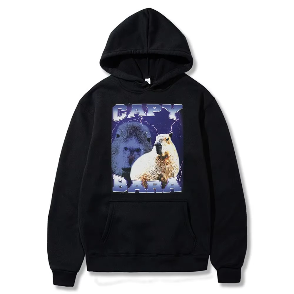 2026 Cute Cool Ok I Pull Up Capybara Print Hoodie Men's Fashion Casual Oversized Hooded Sweatshirts Gothic Pu