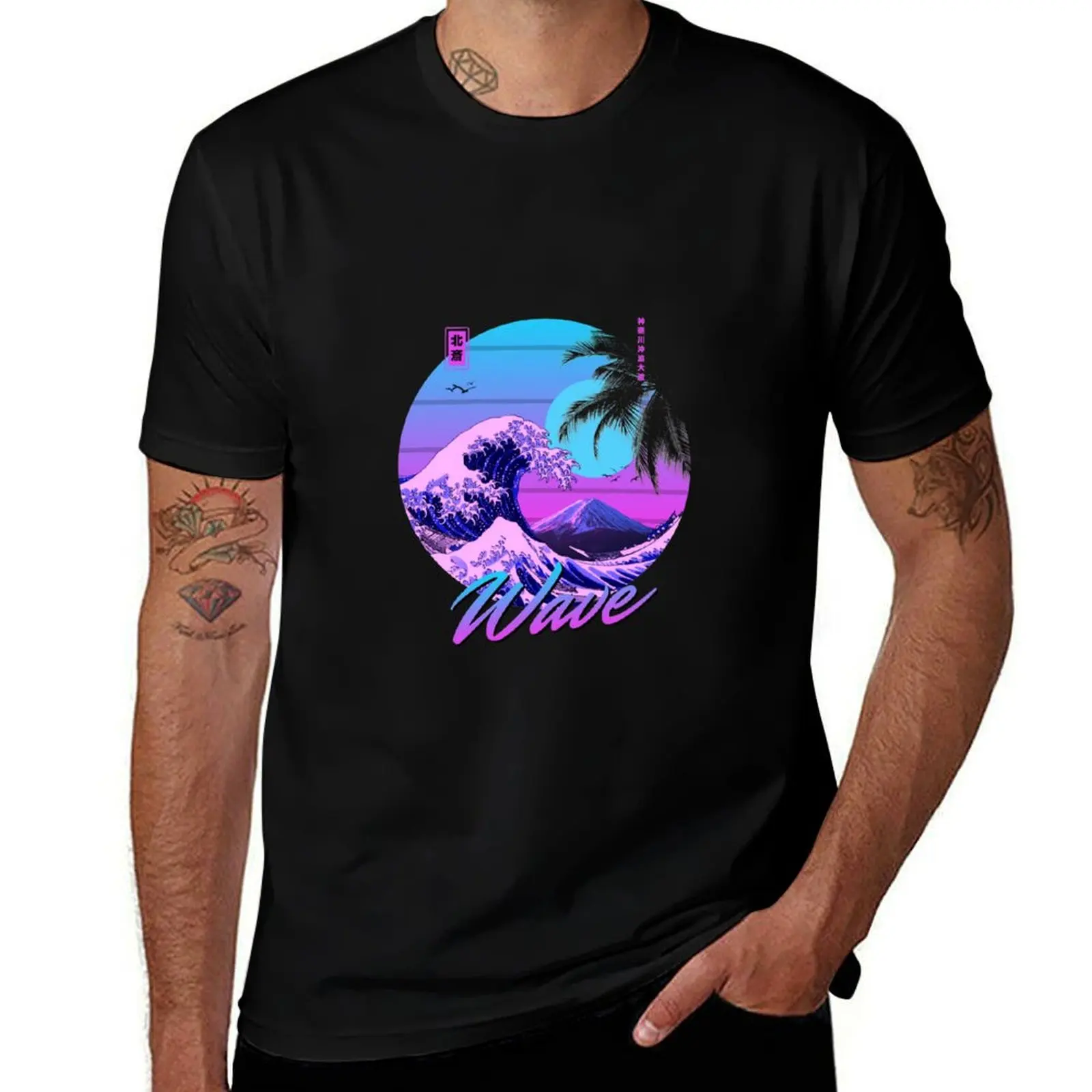 

Vaporwave Kanagawa T-Shirt croswit shirt man T-shirts man designer shirts basketball graphic tees mens funny t shirts